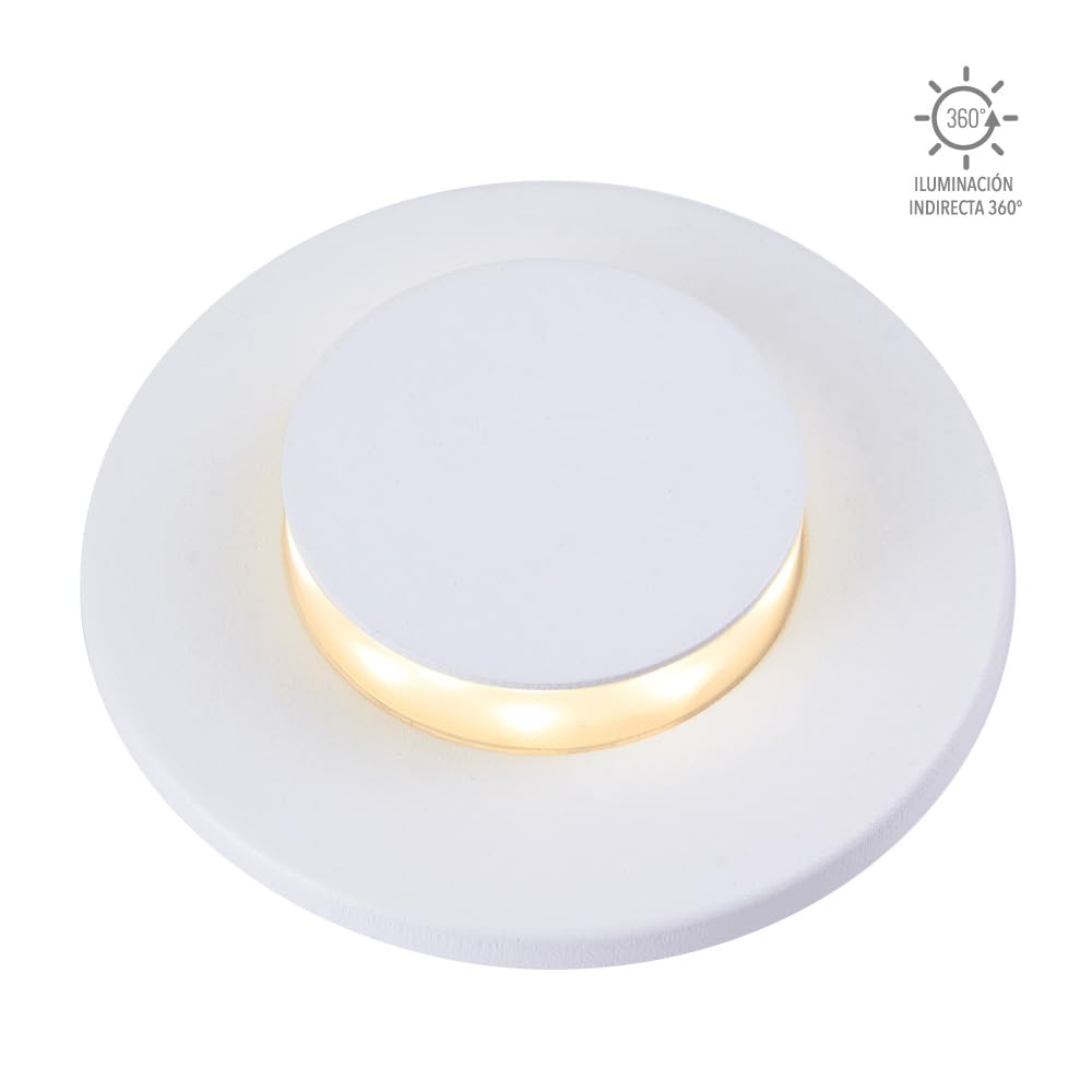 Tecnolite - Luz de Cortesía LED 360° Exterior Empotrable 6 W, Luz Cálida Brillante, 2 en 1, IP65, No atenuable, LED Integrado