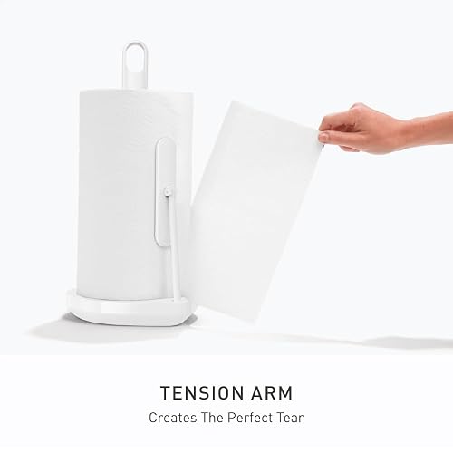 simplehuman Porta servitoallas Cocina con Brazo Tensor, Acero Blanco