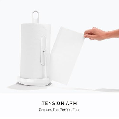 simplehuman Porta servitoallas Cocina con Brazo Tensor, Acero Blanco