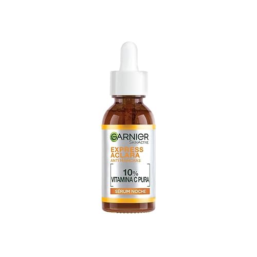 Garnier Express Aclara Serum Noche Antimanchas con 10% Vitamina C Pura para una Piel Radiante, reduce las Manchas durante la Noche, 30ml