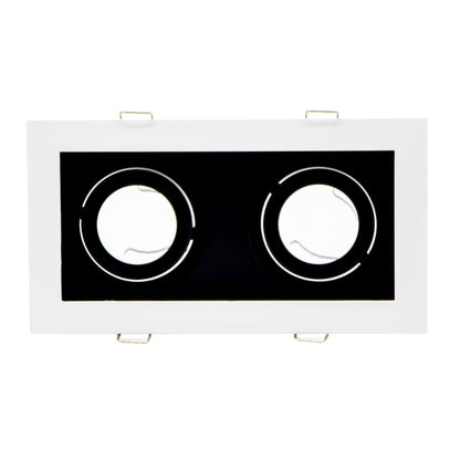 Empotrable Plafon/Techo Dirigible para Spot Doble Color Blanco 2XMR16 (No lo incluye) IP20 Hermoso Diseño para Darle un Toque a tus Areas de Mayor Fluidez