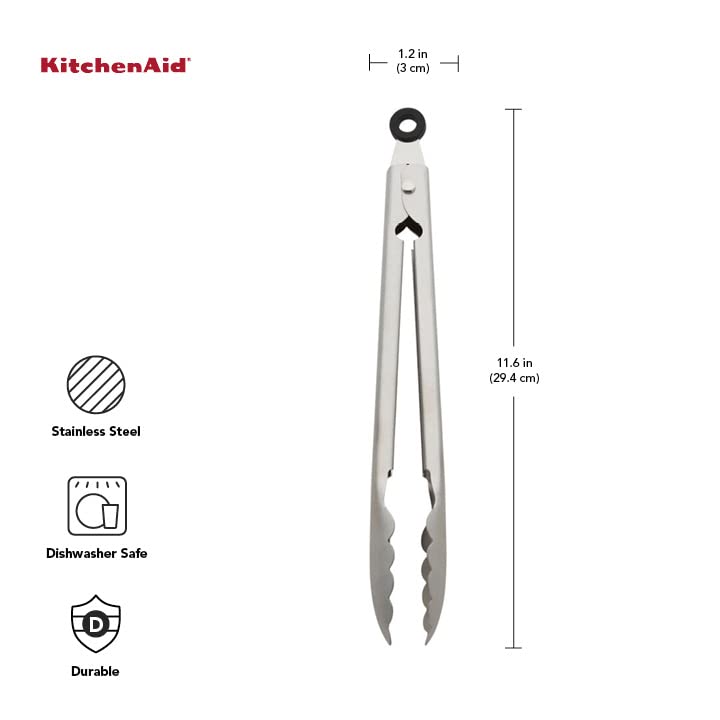 KitchenAid KO091OHSSA Pinzas de acero inoxidable gourmet de 10.63 pulgadas