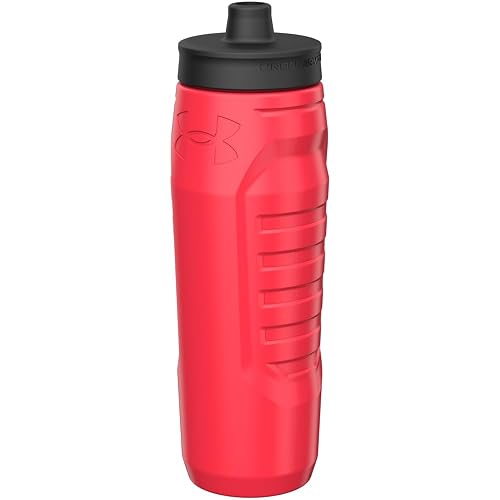 Under Armour Botella De Agua 32Oz Sideline Squeeze De Entrenamiento Unisex, Rojo, Unitalla