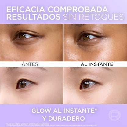 L'Oréal Paris Revitalift Glass Skin Crema líquida. Hidrata profundamente, Rellena y da Glow al Instante, con Ácido Hialurónico, Pantenol y Vitamina C, Todo Tipo de Piel, 50ml