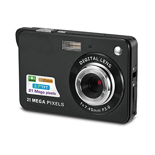 Zimcti Cámara Digital, Mini Niños Cámaras Digitales para Adolescentes con 8X Zoom HD 720P Cámara Compacta con Pantalla LCD para Estudiantes, Niños, Niñas, Niños-Black