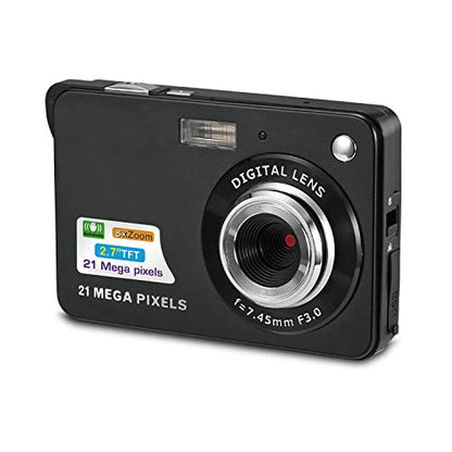 Zimcti Cámara Digital, Mini Niños Cámaras Digitales para Adolescentes con 8X Zoom HD 720P Cámara Compacta con Pantalla LCD para Estudiantes, Niños, Niñas, Niños-Black