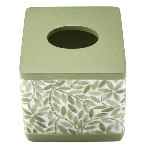 Avanti Linens - Funda para Caja de pañuelos, Accesorios de Resina para encimeras, artículos Esenciales para baño de Invitados (colección Stratford, Verde)