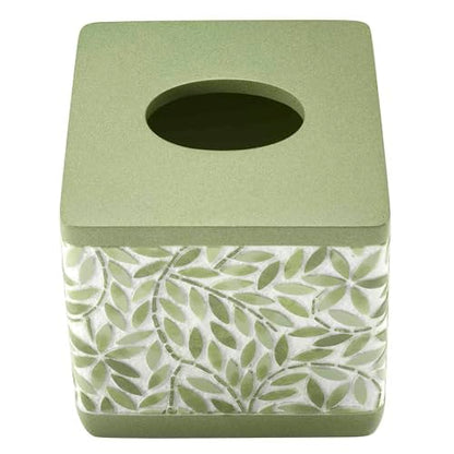Avanti Linens - Funda para Caja de pañuelos, Accesorios de Resina para encimeras, artículos Esenciales para baño de Invitados (colección Stratford, Verde)