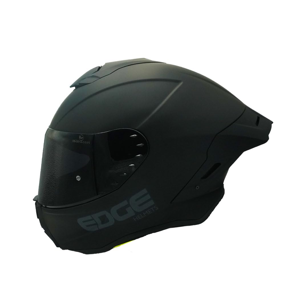 Edge Casco Integral para Moto con Visor Doble Antivaho, Certificado DOT - M - Shanghai Quartz Negro