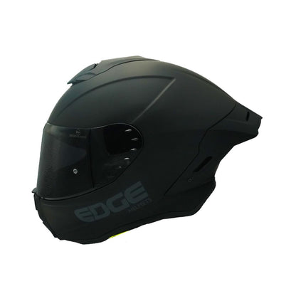 Edge Casco Integral para Moto con Visor Doble Antivaho, Certificado DOT - M - Shanghai Quartz Negro