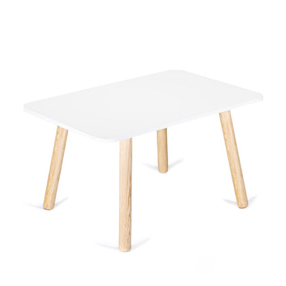 DUDUK Mesa Rectangular Amplia De Madera para Niños Y Niñas (Blanco)