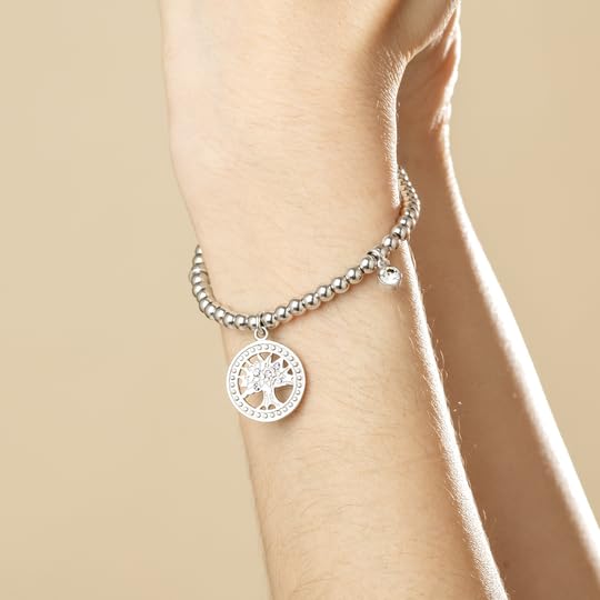LOTUS STYLE Pulsera millennial para dama en tono plateado