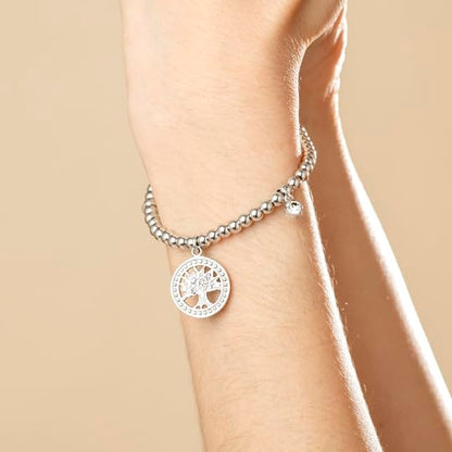 LOTUS STYLE Pulsera millennial para dama en tono plateado