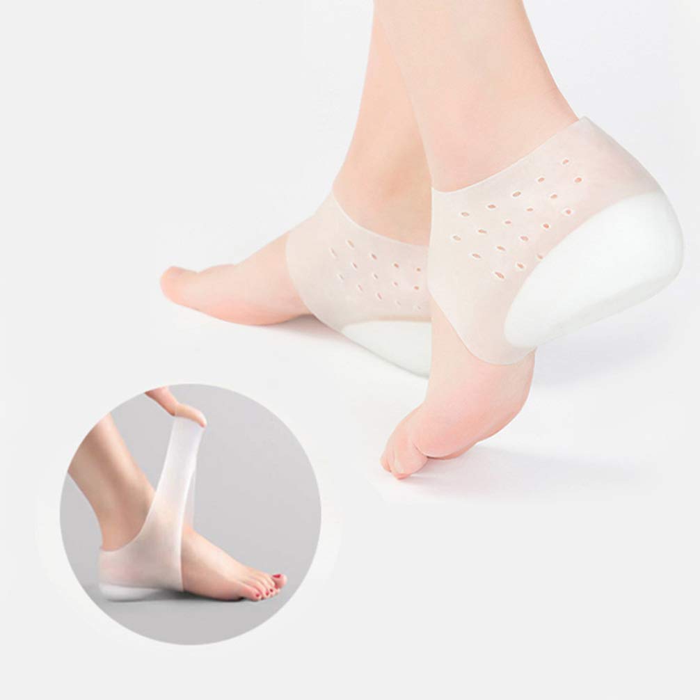 Milisten Plantillas de Aumento de Altura Almohadillas de Silicona para El Talón Almohadillas de Gel de Elevación para El Talón Almohadillas para El Talón para Mujeres Hombres (3 Cm)