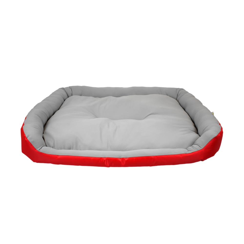 Fancy Pets Cama Rizzo Acolchada e Impermeable para Perro - ROJO - GRIS