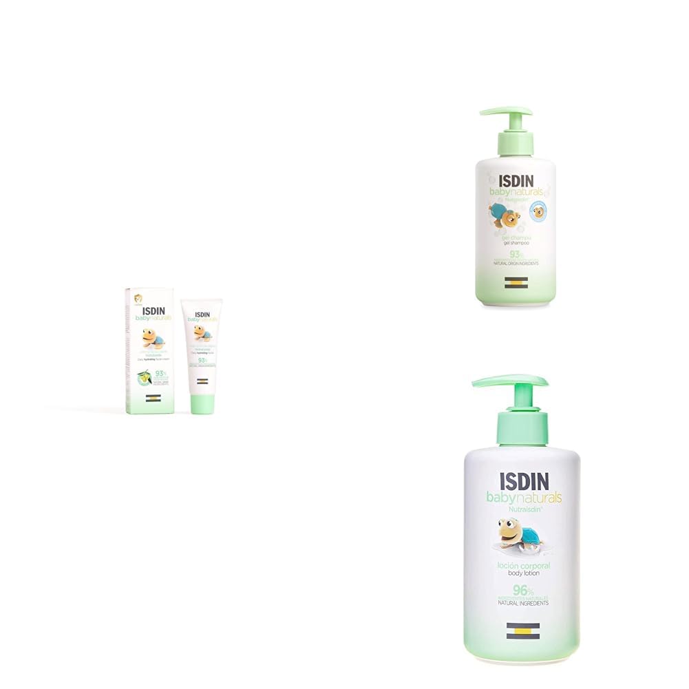 Nutraisdin. Crema Facial Hidratante Diaria para Bebé 50ml + Gel Champú para Bebé 400ml + Loción Hidratante Corporal para Bebé 400 ml
