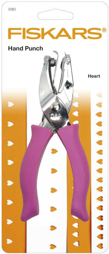 Fiskars - Perforadora de mano con forma de corazón (1/4"), Rosado, Corazón, 1