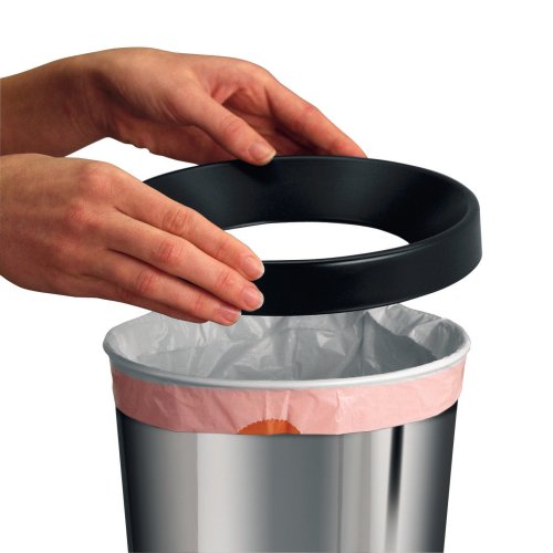 BRABANTIA | Papelera Cónica ó Bote para Papel | 11 L | Oficina y Hogar | Acero | Diseño Compacto y Resistente | Color: Acero Mate | Mod. 364341