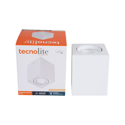Tecnolite Lámpara de interior Spot LED para sobreponer, 10 W, Luz suave cálida