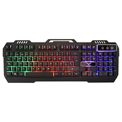 KIT GAMER 4 EN 1 NACEB NA-0925 / Kit teclado y Mouse Led RGB / Diadema LED Doble 3.5 mm + USB / Mousepad de alta precisión
