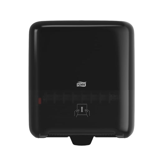 Tork Matic 5510282 - Dispensador de Toallas de Mano de Papel H1, dispensador de Toallas de Mano con indicador de Nivel de Recarga, Color Negro | Dispensación única a la vez, indicador de nivel de recarga, negro