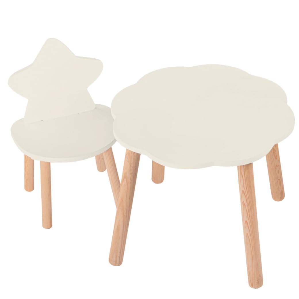 DUDUK Set de Mesa Nube con Silla Estrella - 7 Colores | Diseño Infantil (Ostión)