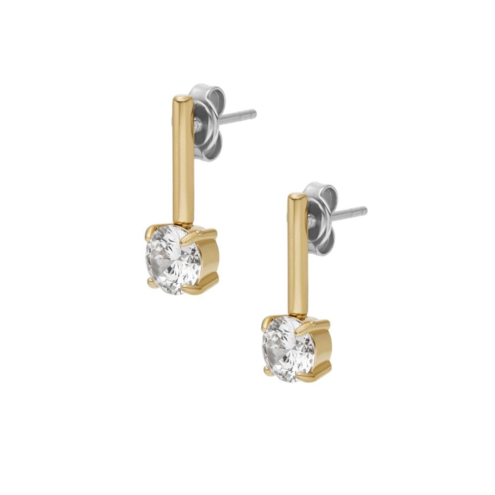 Aretes Fossil JF04897710 Ellis de acero inoxidable en tono dorado para mujer