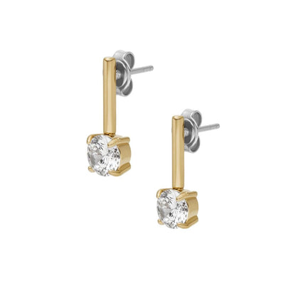 Aretes Fossil JF04897710 Ellis de acero inoxidable en tono dorado para mujer