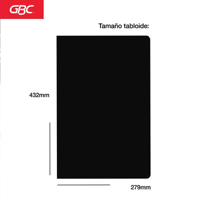 GBC P3604 Cubierta para Encuadernar Gbplak Liso Tabloide Negro