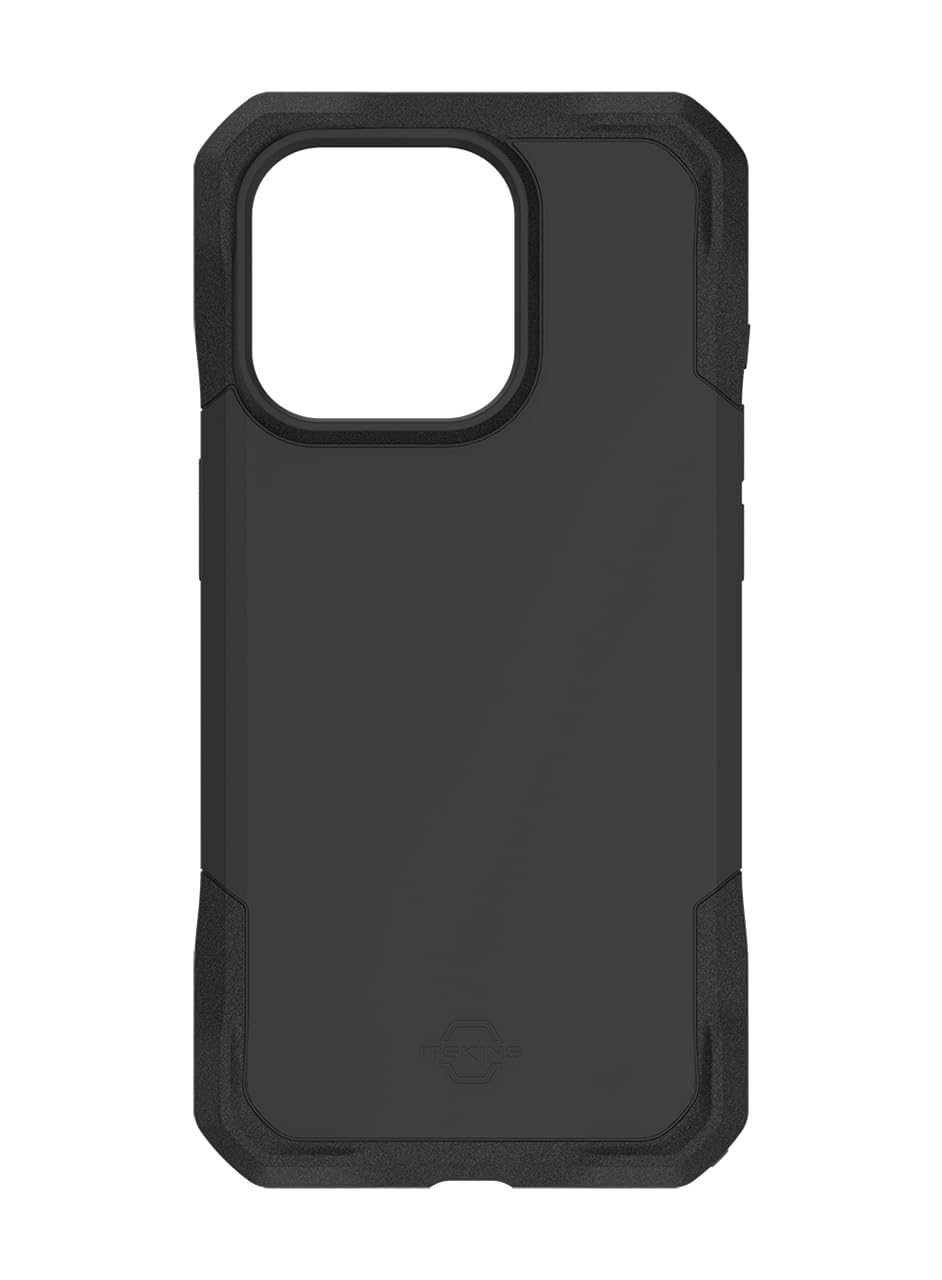 ItSkins Armor R Solid Funda con MagSafe Compatible con iPhone 15 Pro MAX, Protección Caídas 3m, Bordes Elevados, Tecnología Antimicrobiana - Negro