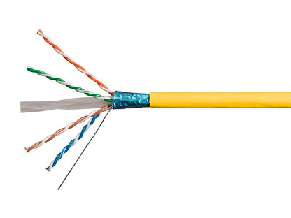 Monoprice Cat6A Ethernet Bulk Cable - 500ft - Yellow, Solid, 550Mhz, F/UTP, CMR, Riser Rated, Pure Bare Copper Wire, 10G, 23AWG, No Logo (UL) (TAA)