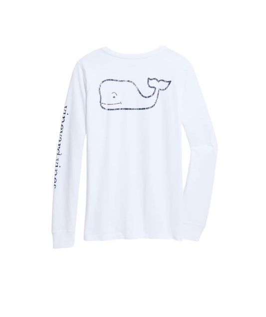 Vineyard Vines Camiseta de Manga Larga con Bolsillo de Ballena Vintage Camiseta para Hombre