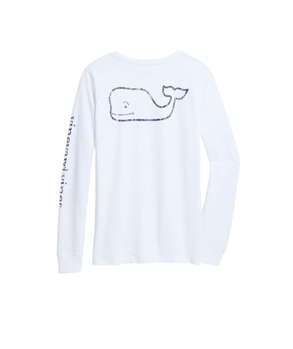 Vineyard Vines Playera clásico de Manga Larga con Bolsillo de Ballena Camiseta para Hombre - Blanco - XXL
