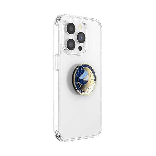 PopSockets PopGrip: Agarre para teléfono y Soporte para teléfono, Plegable, Parte Superior Intercambiable, Esmalte Fly Me to The Moon