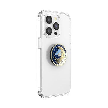 PopSockets PopGrip: Agarre para teléfono y Soporte para teléfono, Plegable, Parte Superior Intercambiable, Esmalte Fly Me to The Moon