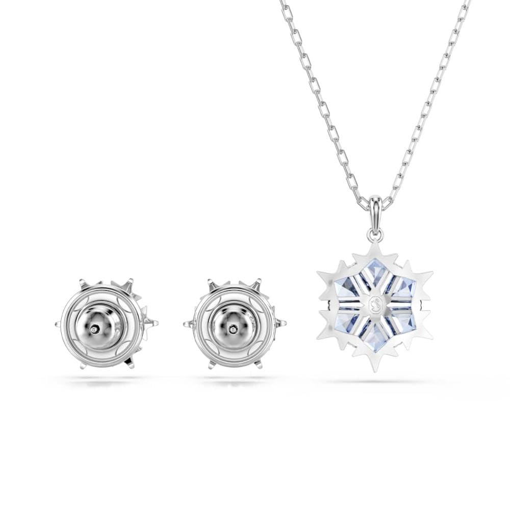 Swarovski Conjunto Magic, Copo de nieve, Azul, Baño de rodio