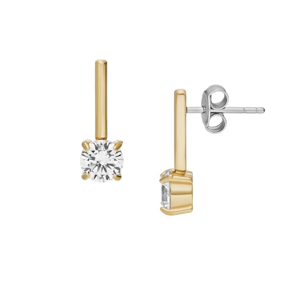 Aretes Fossil JF04897710 Ellis de acero inoxidable en tono dorado para mujer