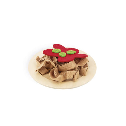 Janod - Pasta Mix - Juguete de Imitación Cocina y Vajilla - 58 Elementos de Madera, Cartón y Fieltro - Certificado FSC - Pintura al Agua - A Partir de 3 Años.