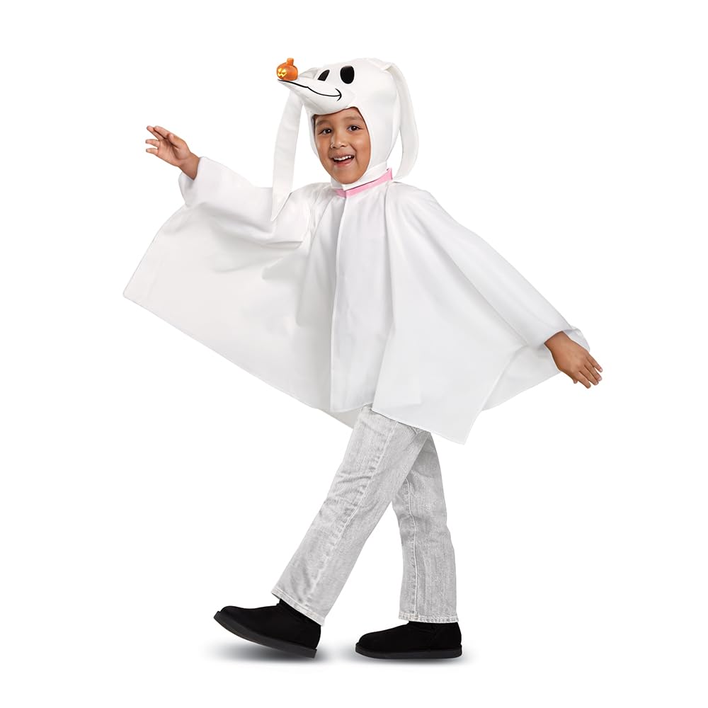 Disguise Disney Zero Nightmare Before Christmas - Disfraz para niños pequeños, color blanco, talla S (2T)