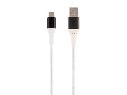Monoprice AtlasFlex Series - Cable de Carga y sincronización (Conector Lightning a USB Tipo A, con Certificado MFi), USB-C a USB-A, Blanco, 1,82m