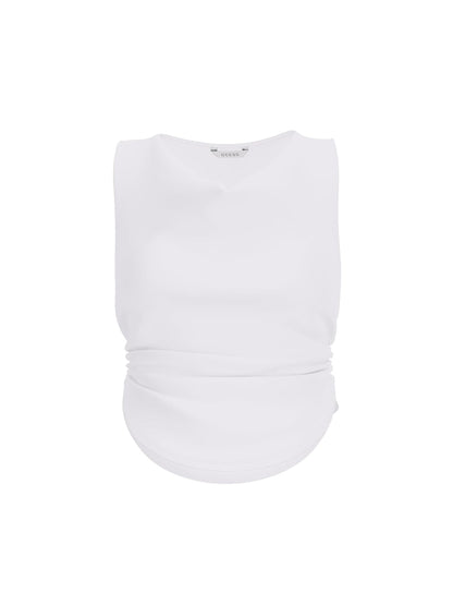 GUESS - Playera Rika sin Mangas con Cuello Redondo para Mujer