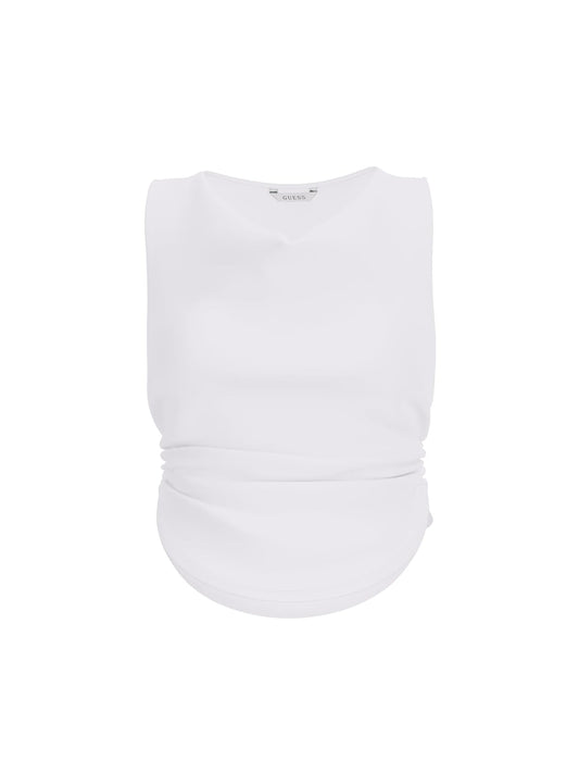 GUESS - Playera Rika sin Mangas con Cuello Redondo para Mujer
