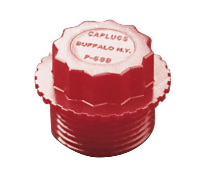 Caplugs 99390176 Plastic Threaded Plug for Pipe Fittings. P-48, PE-HD, To plug thread size 1/2 NPT", Red (Pack of 50)