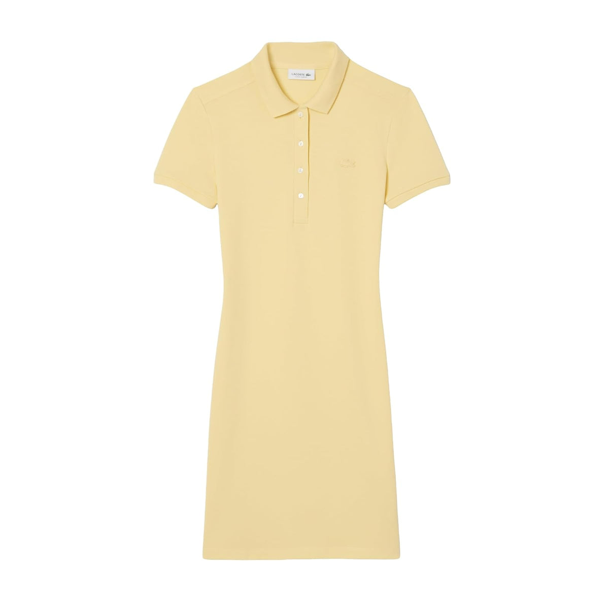 Lacoste Camisón Mini piqué Ajustado para Mujer, Amarillo