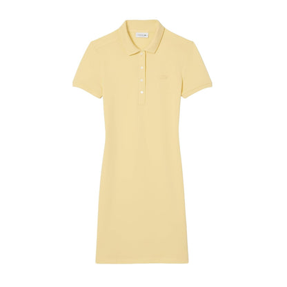 Lacoste Camisón Mini piqué Ajustado para Mujer, Amarillo