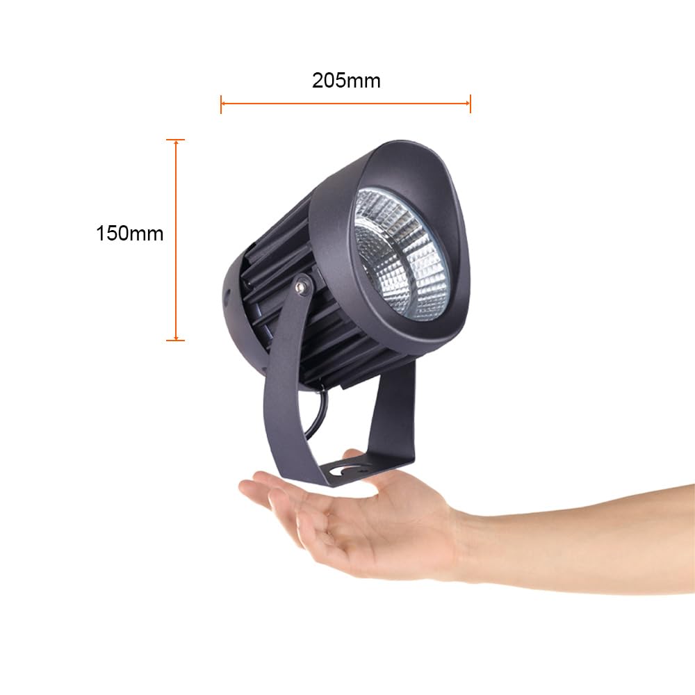 Tecnolite Lampara Sobreponer en piso exterior Negro 30W Luz suave cálida 30HLED764MV30N