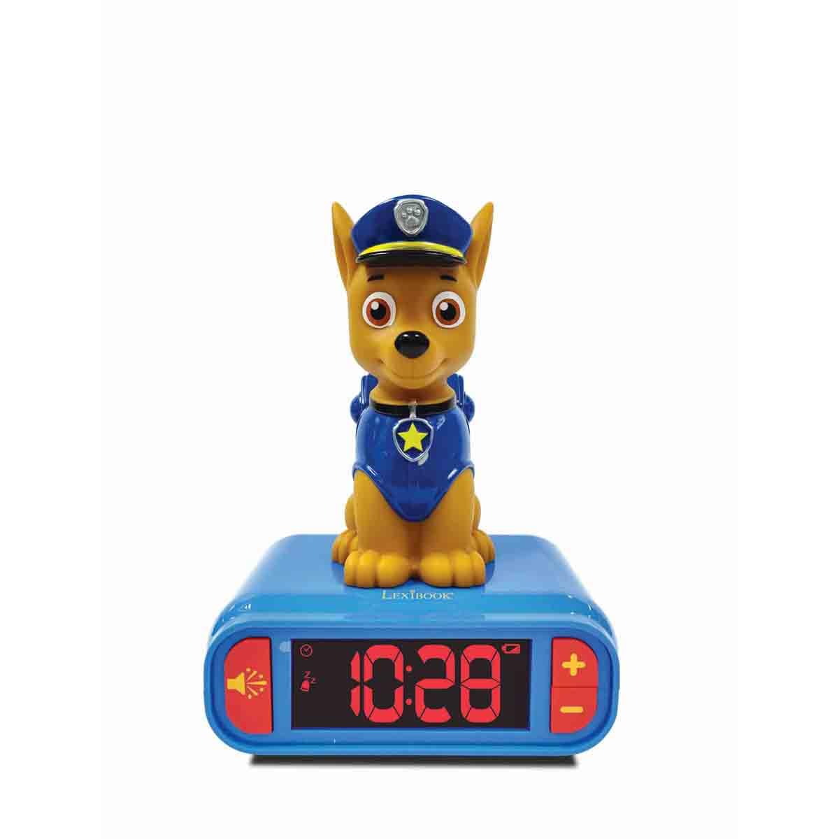 Lexibook Disney Frozen Reloj Despertador con Luz Nocturna y Sonidos, Pantalla LCD Digital - Paw Patrol