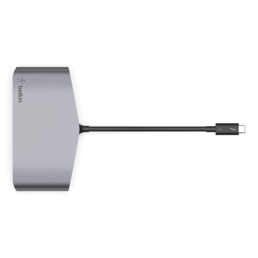 Belkin F4U098BT Minibase Dock HD Thunderbolt 3, Portátil, HD, Plateado
