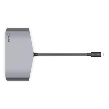 Belkin F4U098BT Minibase Dock HD Thunderbolt 3, Portátil, HD, Plateado
