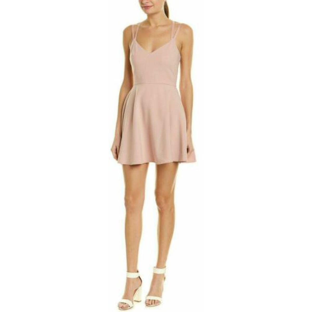 French Connection Whisper Minivestido sin Mangas con Cuello Cuadrado para Mujer